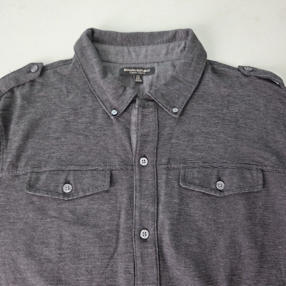 Banana Republic Mens Luxury Touch Soft Heavy Cotton Sz Tall XXL Button Down Tee - Picture 4 of 7